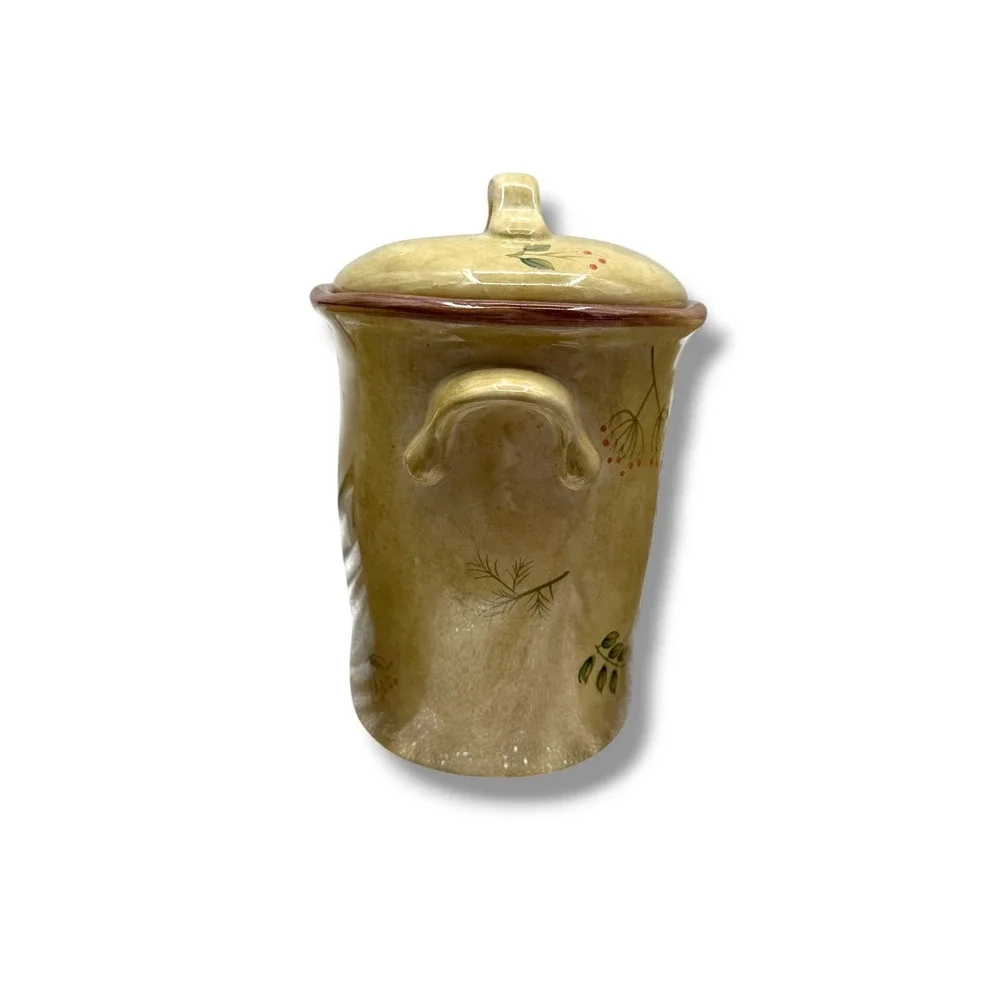 Vintage‎ Cheri Bloom 222 Fifth 3 Piece Canister Set Yellow Ceramic Farmhouse